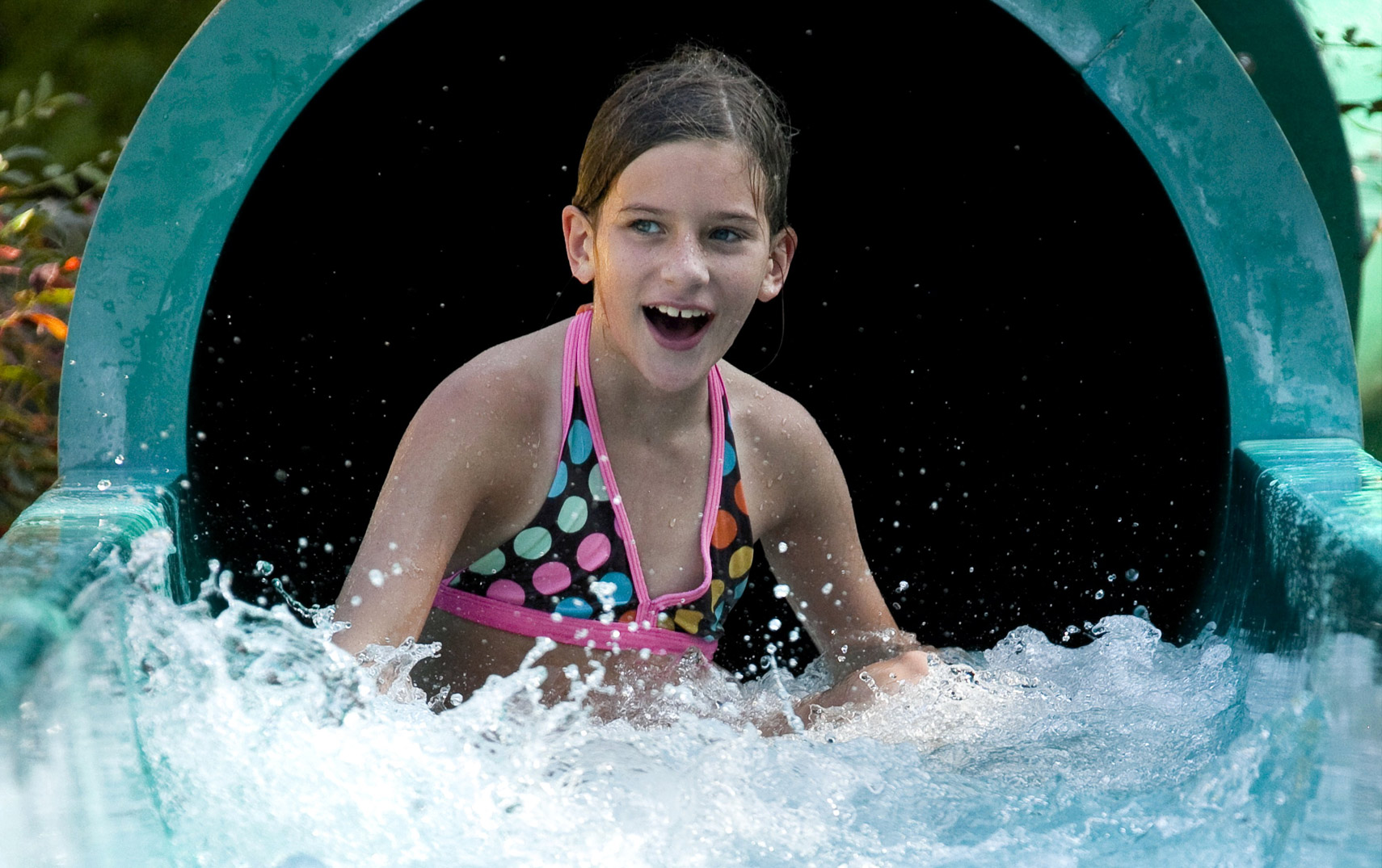 Young girl in swimming pool